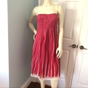 Anthro There is Only You and Me pink silk dress